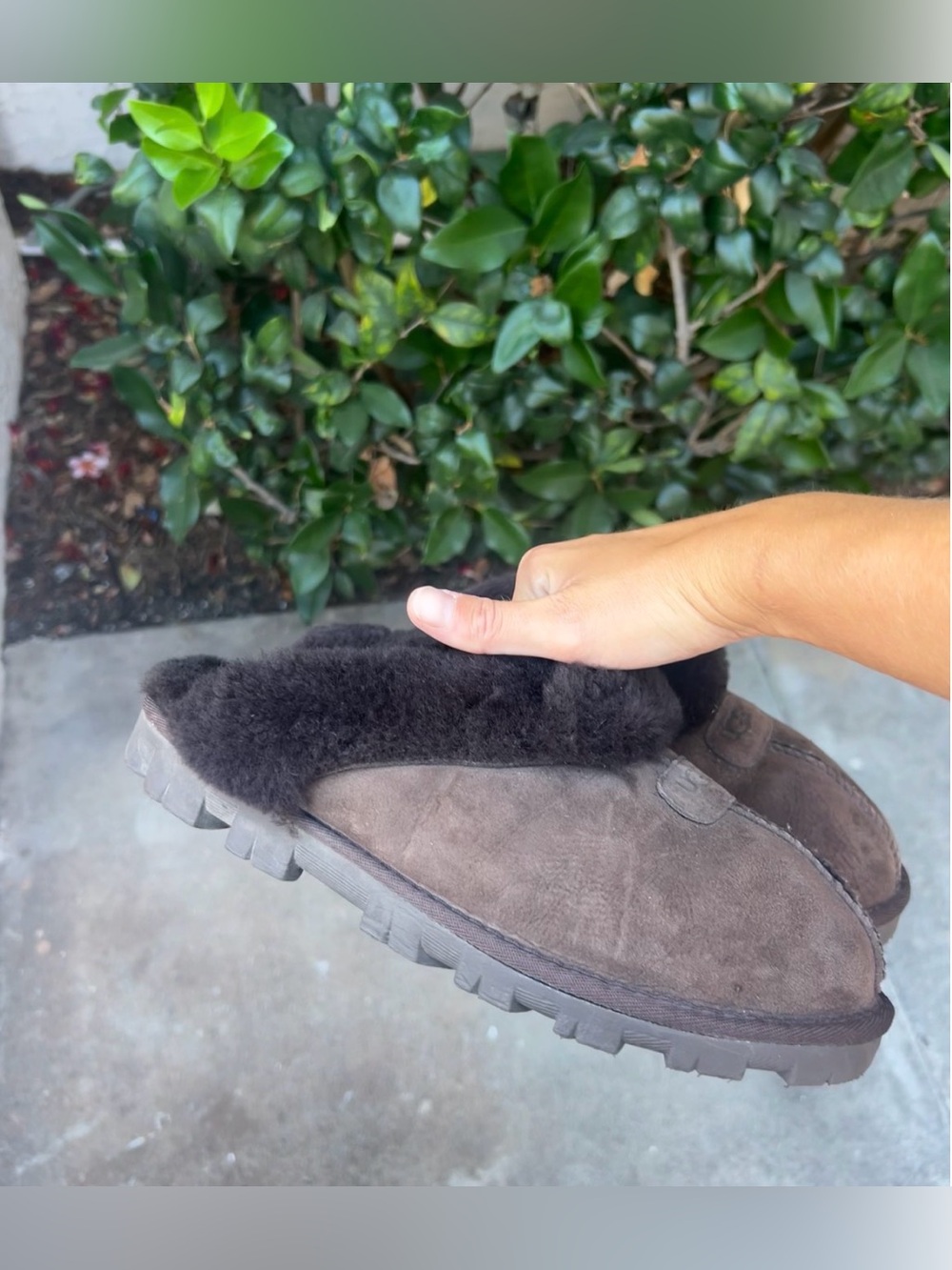 UGG Coquette Slippers Sheepskin Slip On Size 10 Brown Slip On
